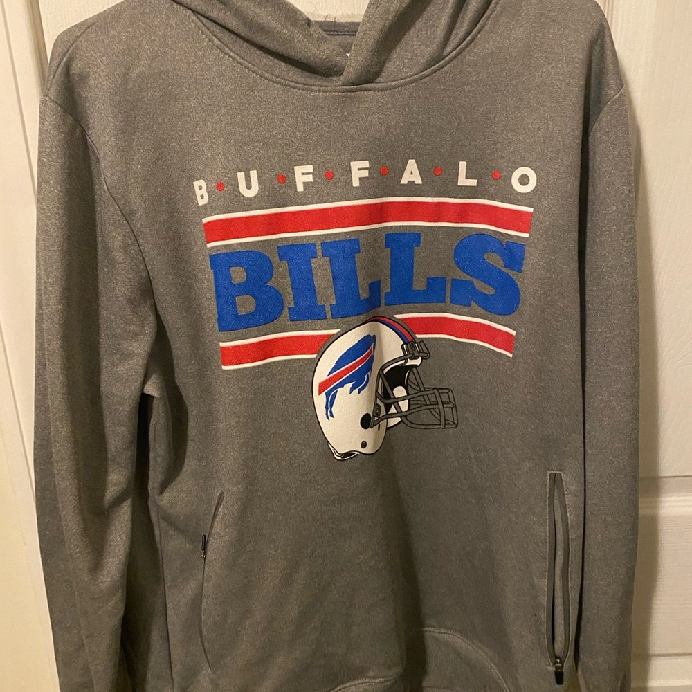 NFL Buffalo Bills Gray Crewneck with Blue and Red Team Graphics